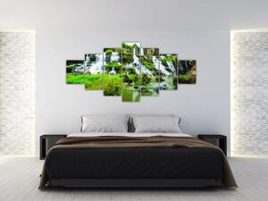 Obraz - vodopády se zelení (210x100 cm)