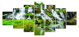 Obraz - vodopády se zelení (210x100 cm)
