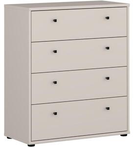Komoda - TEMPRA - 4 zásuvky - Písek - 73,7 x 34,8 x 85,5 cm