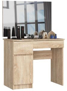 Ak furniture Kosmetický stolek se zrcadlem P-2/SL I dub sonoma levý