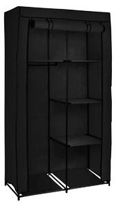 TZB Textilní šatní skříň Mira s policemi černá