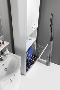 Aqualine Koupelnový set LIVERO C600 (umyvadlová skříň + umyvadlo + vysoká skříň s košem + zrcadlo)