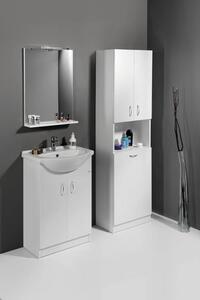 Aqualine Koupelnový set LIVERO C550 (umyvadlová skříň + umyvadlo + vysoká skříň s košem + zrcadlo)