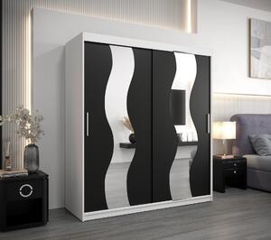 Šatní skříň Abi Se Barva korpusu: Bílá, Rozměry: 150 cm, Dveře: Černá