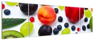 Obraz ovoce s kapkami vody (170x50 cm)