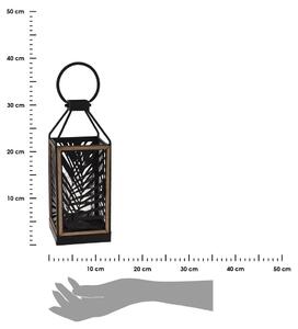 DekorStyle Lucerna s motivem listu 38 cm černá
