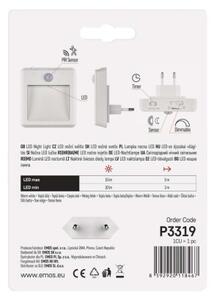EMOS P3319 LED noční světlo do zásuvky s fotosenzorem, automatické vypnutí/zapnutí