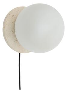 Bílé/krémové mramorové nástěnné svítidlo ø 20 cm Malachi – Kave Home