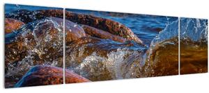 Detailní obraz - voda mezi kameny (170x50 cm)