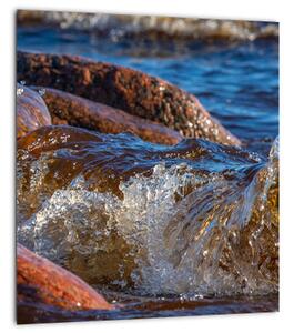 Detailní obraz - voda mezi kameny (30x30 cm)