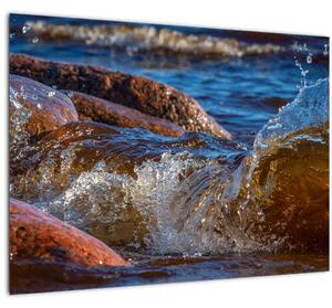Detailní obraz - voda mezi kameny (70x50 cm)