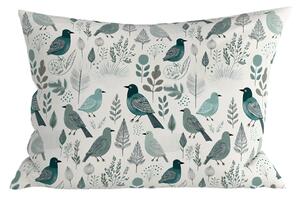 Polybavlněný povlak na polštář LEAFBIRD POLY 50x70 cm, bílo-zelený