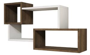 Kalune Design Nástěnná police Alfro ořech/bílá