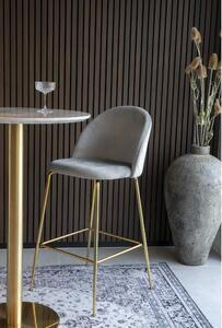 Barová židle House Nordic Lausanne - samet | šedá/zlatá