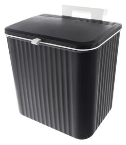 Černý plastový odpadkový koš 13 l – Orion