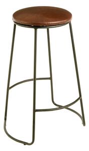 Černá/hnědá čalouněná barová stolička (výška sedáku 64 cm) Brixton – Premier Housewares