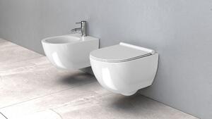 REA - Závěsná WC mísa Carter N 18 cm Rimless - bílá
