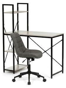 Vikio Pracovní set - pracovní stůl 100×40 cm divoký dub + tmavě šedá kancelářská židle VPS103D-116S