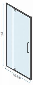 Rea - Sprchové dveře Rapid Swing - černá/transparentní - 120x195 cm L/P