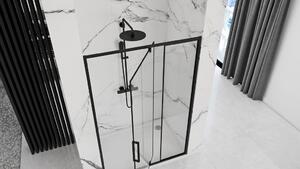 Rea - Sprchové dveře Rapid Swing - černá/transparentní - 120x195 cm L/P
