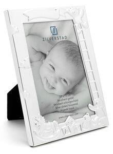 Kovový stojací rámeček ve stříbrné barvě 27x11 cm Baby – Zilverstad