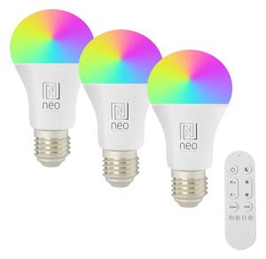 IMMAX 07712CDO NEO LITE Smart žárovka LED E27 9W 806lm 2700K-6500K RGB bílá tři kusy v balení