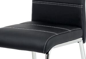 Autronic Jídelní židle HC-484 BK, černá ekokůže/chrom