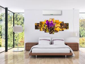 Obraz fialové květiny (210x100 cm)