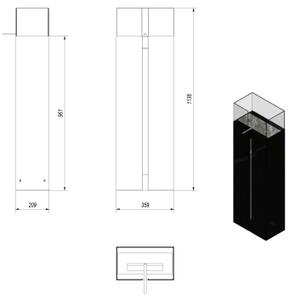 Kratki ROMEO/CZARNY/TUV - BIO krb ROMEO 113,6x35,9 cm 2kW černá