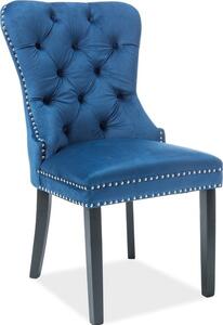 Casarredo Designová jídelní židle AUGUST, VELVET modrá/černá