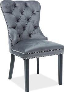 Casarredo Designová jídelní židle AUGUST, VELVET šedá/černá
