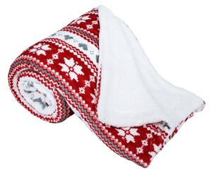 TEMPO Oboustranná beránková deka, zimní vzor, 150x200, SAMANTE