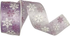Stuha vánoční ICE STAR PURPLE světle fialová 40mm x 3m (13,-Kč/m)