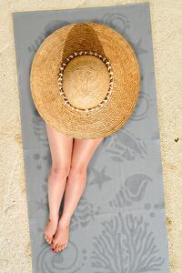 Plážová osuška Mušle šedá 140 cm