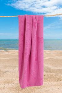 Plážová osuška Moře růžová 140 cm