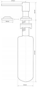 Sink Quality Quatro, dávkovač saponátu pro kuchyňský dřez 400ml, ocelová, SKQ-DOK-IX