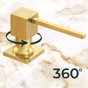 Sink Quality Quatro, dávkovač saponátu pro kuchyňský dřez 400ml, zlatá lesklá, SKQ-DOK-GD
