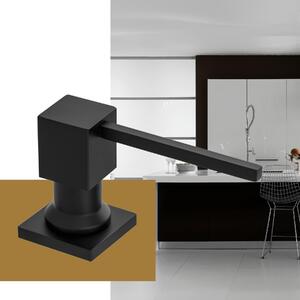 Sink Quality Quatro, dávkovač saponátu pro kuchyňský dřez 400ml, černá matná, SKQ-DOK-BK