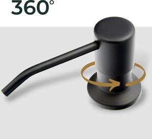 Sink Quality Simple, dávkovač saponátu pro kuchyňský dřez 400ml, černá matná, SKQ-DOZ-BK