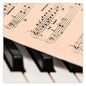 Obraz klavíru s notami (30x30 cm)