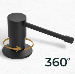 Sink Quality Top, dávkovač saponátu pro kuchyňský dřez 400ml, černá matná, SKQ-DOZL-BK