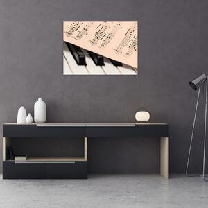 Obraz klavíru s notami (70x50 cm)