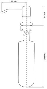 Sink Quality Top, dávkovač saponátu pro kuchyňský dřez 400ml, chrom, SKQ-DOZL-CH