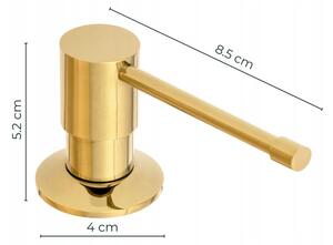Sink Quality Top, dávkovač saponátu pro kuchyňský dřez 400ml, zlatá lesklá, SKQ-DOZL-GD