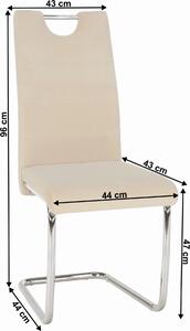 Tempo Kondela Pohupovací jídelní židle ABIRA NEW béžová Dulux Velvet látka/chrom