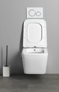 Sapho, PORTO závěsná WC mísa Rimless, integrovaná baterie a bidetová sprška 36x52 cm, bílá, PZ102RX