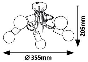 Rabalux 6340 Lineta stropní svítidlo 355mm 5xE27 5x40W IP20 vícebarevná