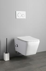 Sapho, PORTO závěsná WC mísa Rimless, integrovaná baterie a bidetová sprška 36x52 cm, bílá, PZ102RX