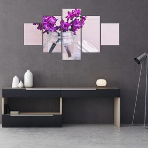 Obraz fialových květin (125x70 cm)