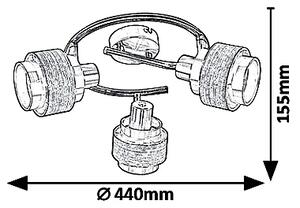 Rabalux 5381 Basil bodové svítidlo / spot 440mm 3xE14 3x10W IP20 matný chrom / světlý dub